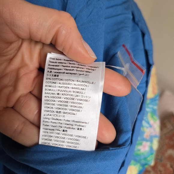 Anthropologie Farm Rio Sz Medium Star Fruits Puff‎ Sleeve Midi Dress Tropical - Picture 10 of 13